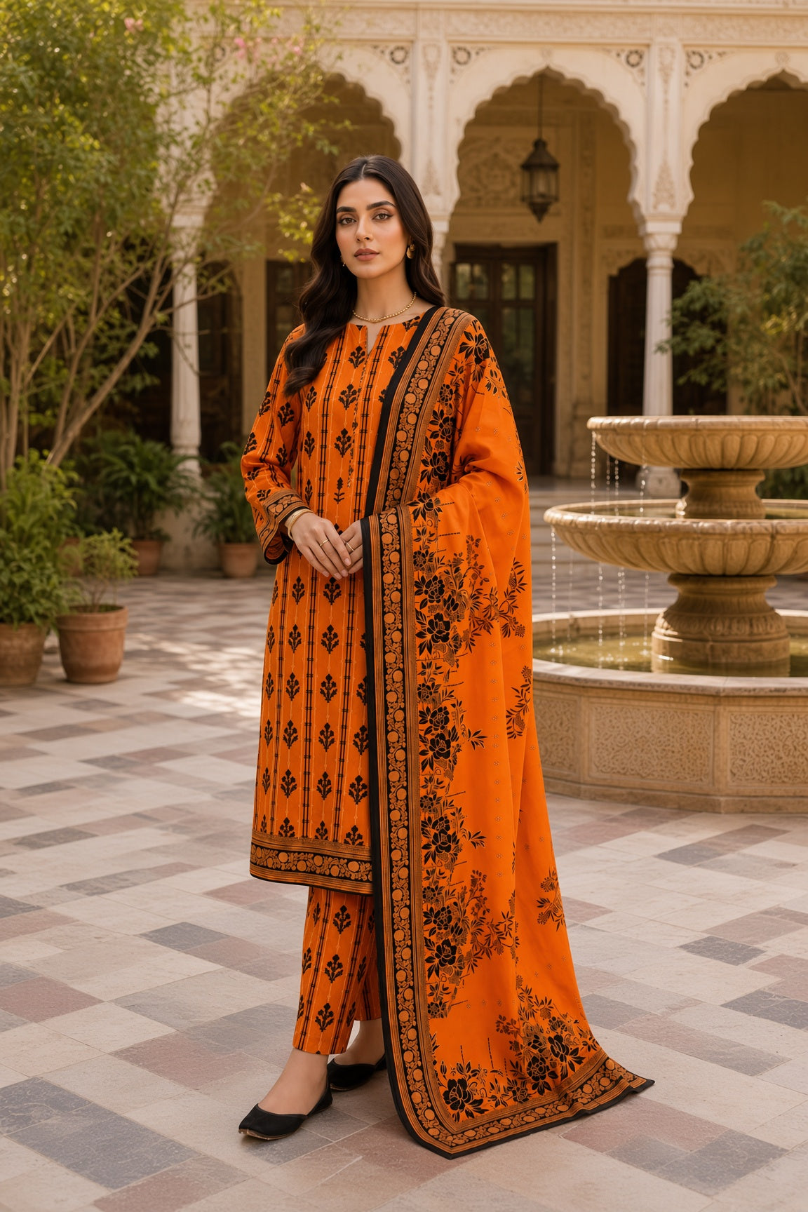 PACK OF 4 UNSTITCHED 3PC LAWN SUITS - B444 [SAVE RS.2900]