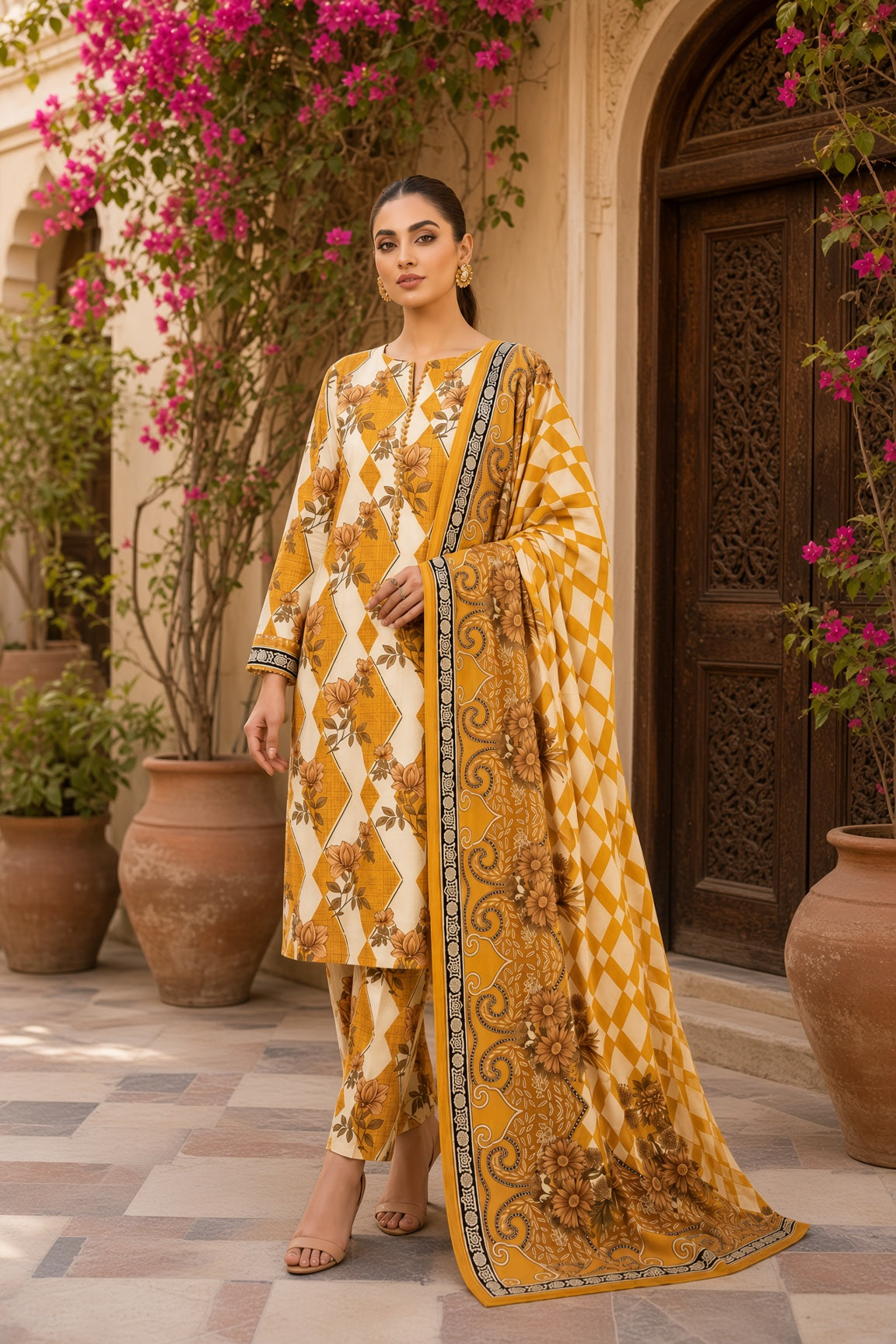 PACK OF 5 UNSTITCHED 3PC LAWN SUITS - B301 [SAVE RS.4000]