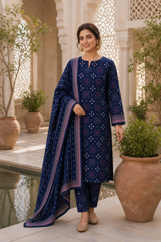 PACK OF 5 UNSTITCHED 3PC LAWN SUITS - B201 [SAVE RS.4000]